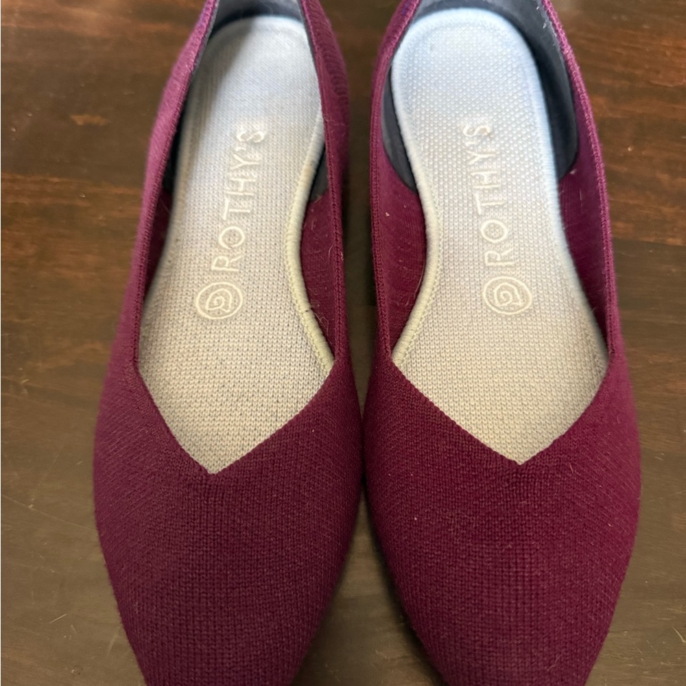 Rothy's Purple Knit Flats Elegant Slip-On Design
